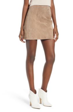 A-Line Suede Skirt
